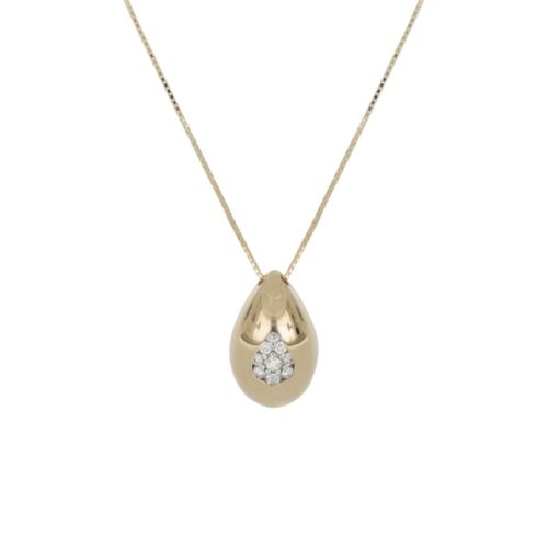Goccia necklace in 18kt gold with pavé diamonds - CD649