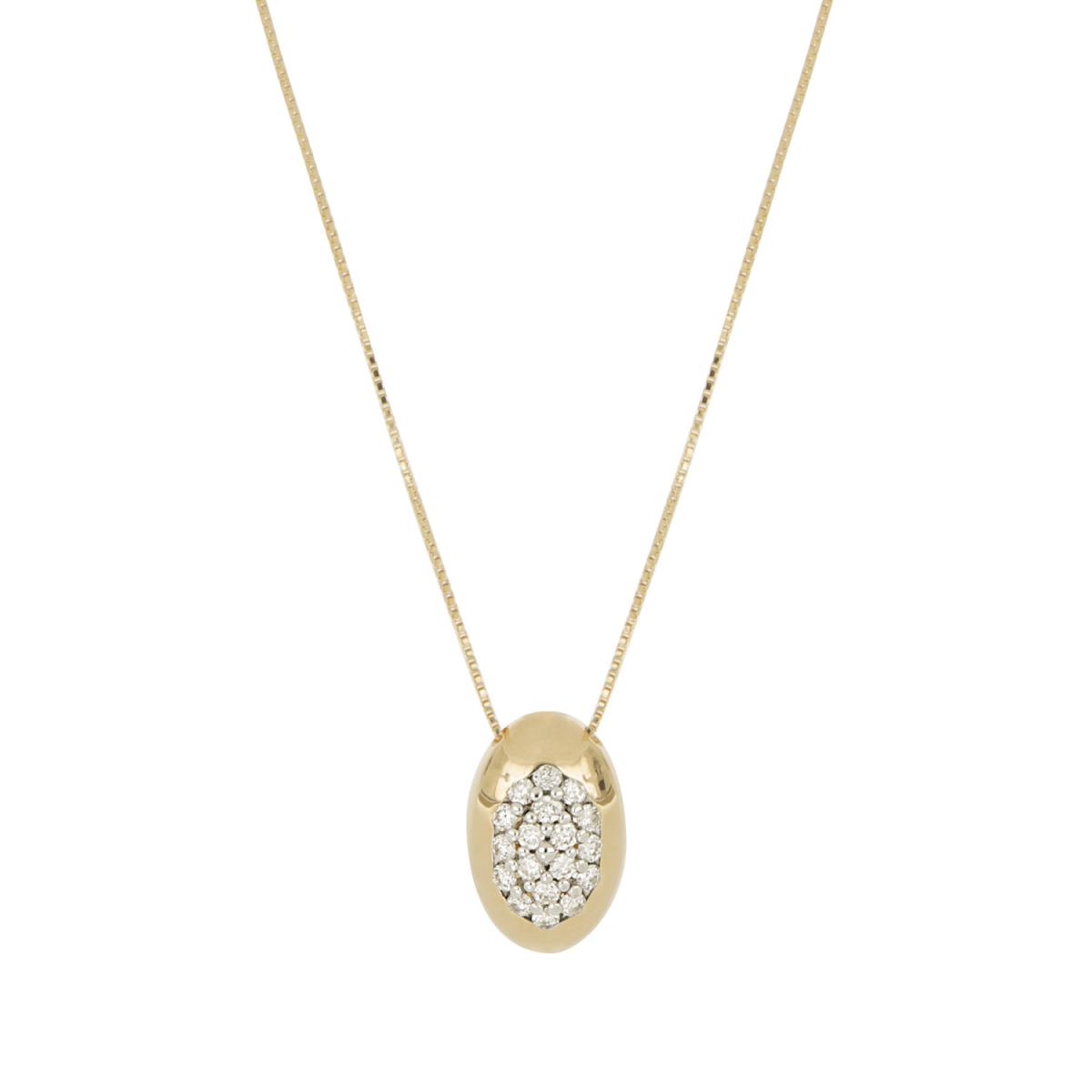 18kt gold necklace with pavé diamonds - CD654