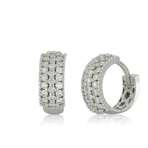 18kt rhodium-plated white gold earrings with white diamonds - OD528/DB-LB