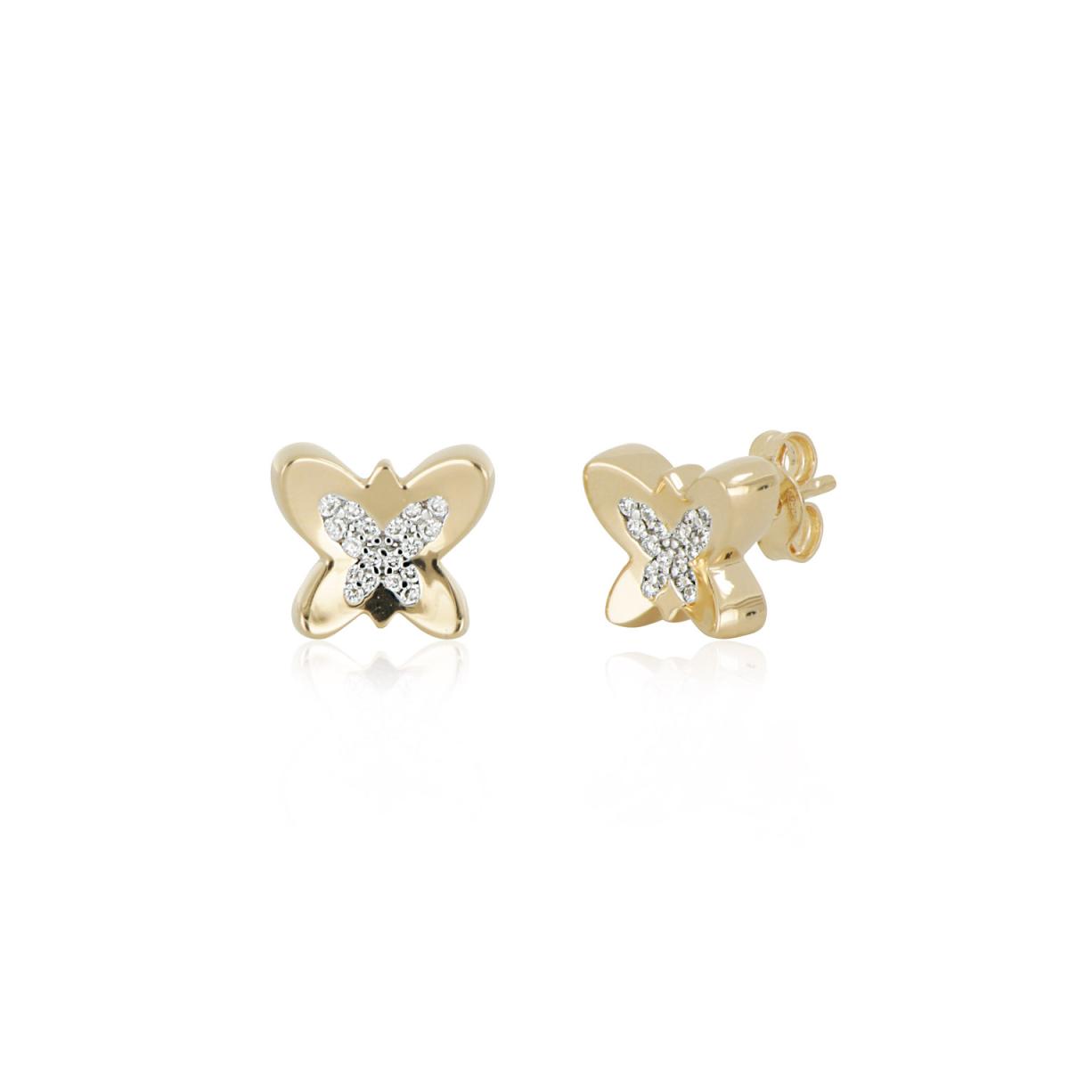 Butterfly earrings in gold and diamonds - OD851