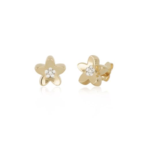 Flower earrings in gold and diamonds - OD852